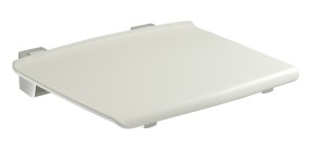 Gedy TipUp, откидное сиденье, цвет хром - белый пластик Gedy TipUp, откидное сиденье, цвет хром - белый пластик