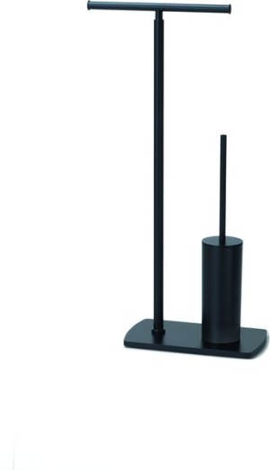 Gedy Florida, стойка: бумагодержатель двойной/металлический ерш, цвет черный матовый Gedy Florida, стойка: бумагодержатель двойной/металлический ерш, цвет черный матовый